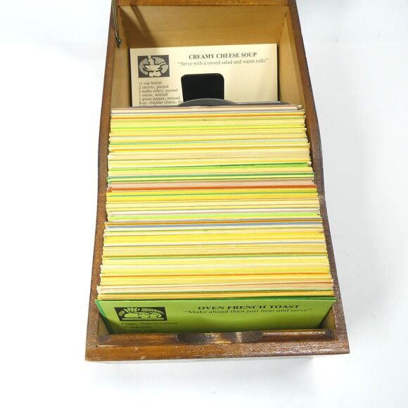 Globe Wernicke Wooden Recipe Box Card Holder Vintage 7310-C Peerless Tray - Picture 10 of 11